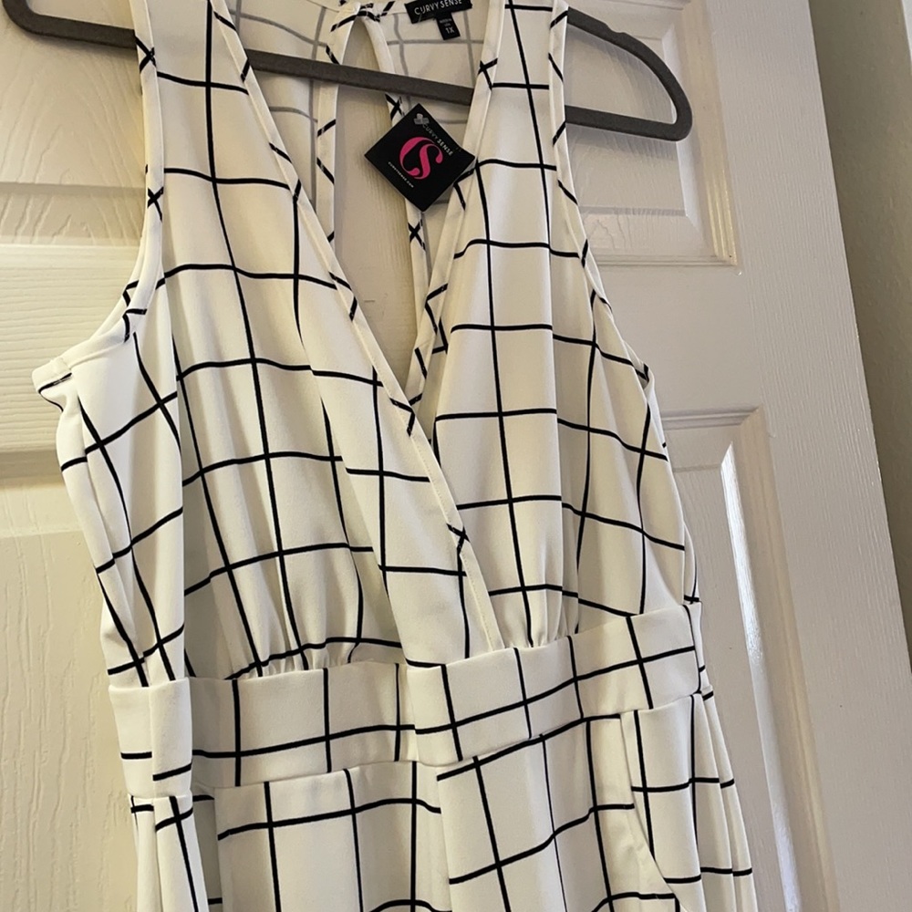 White and black romper